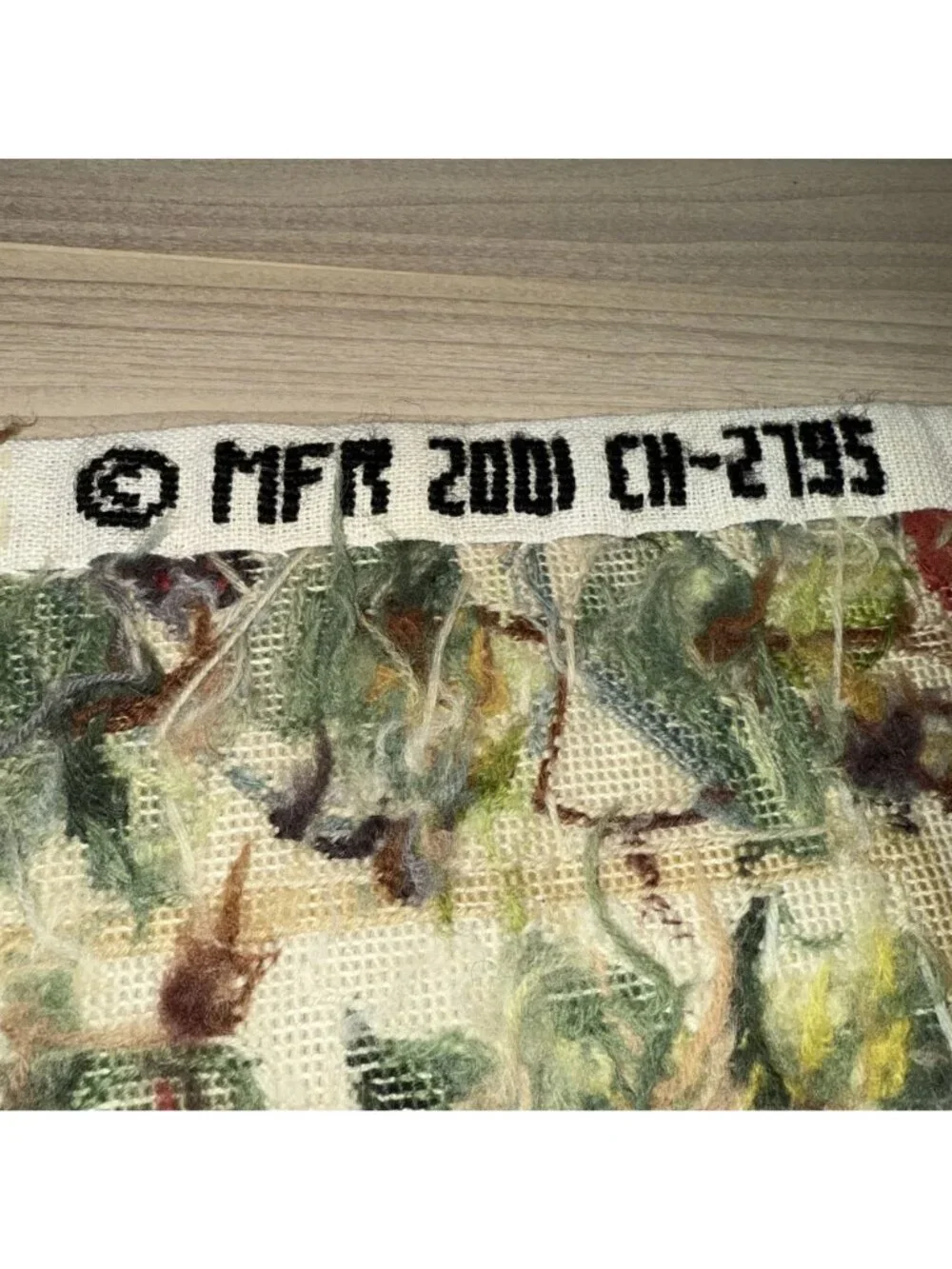 Needlepoint Hand Embroidered Aubusson Style Tapestry Rug Green Botanical Print 3